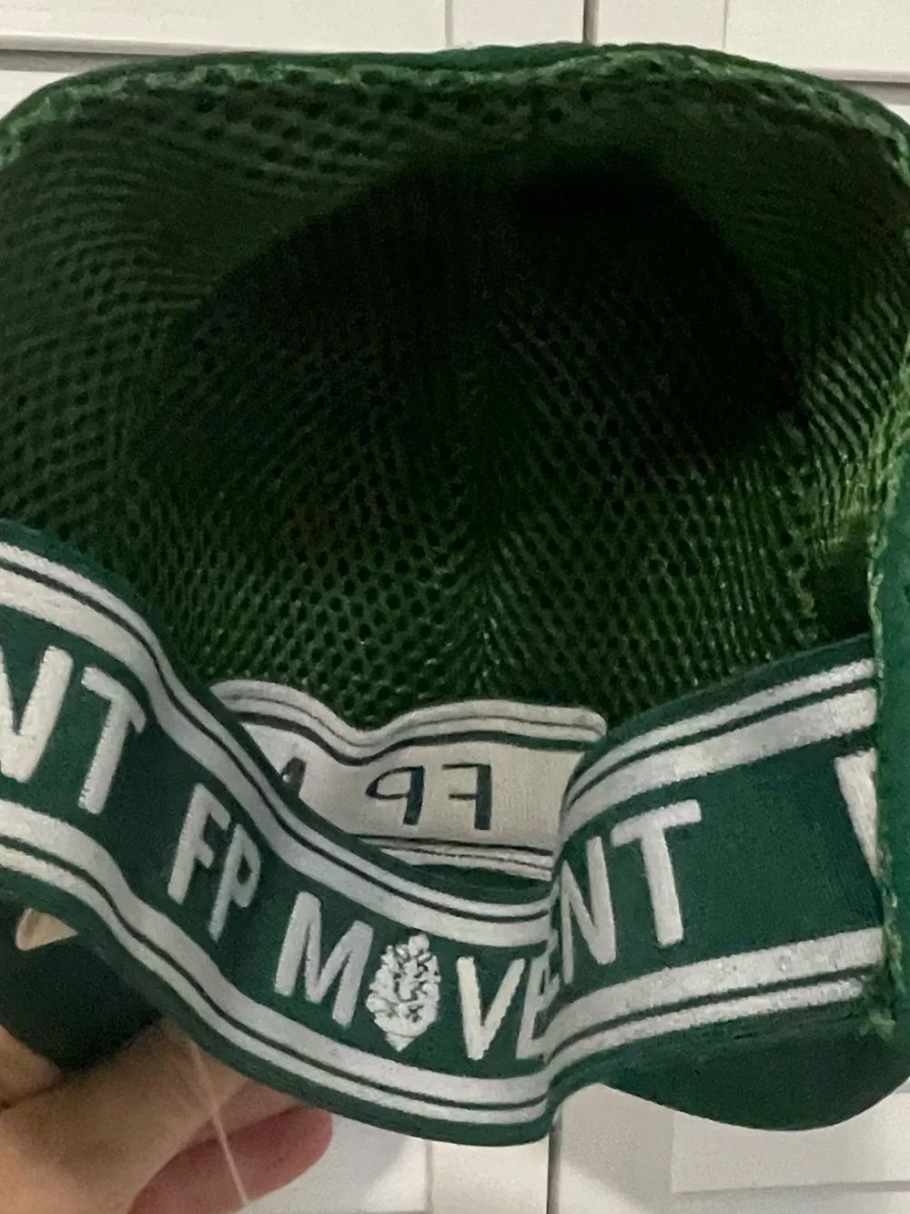 FP Movement by Free People Green Baseball Cap with White Floral Logo